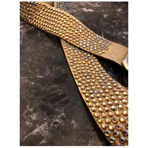 Vintage Genuine Leather Jeweled Belt